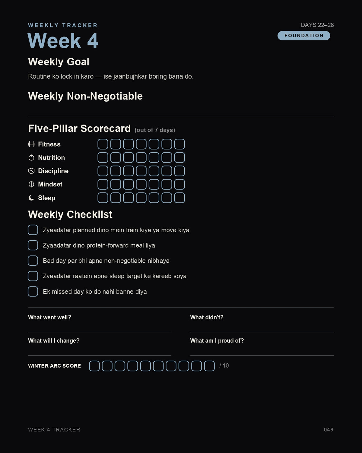 Winter Arc Challenge — 90-Day Transformation Guide (Hinglish Version)